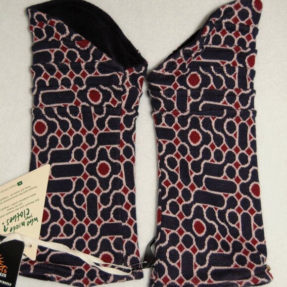 Chapati Berlin, Organic Cotton Velvet Fingerless Gloves, Reversible, Women OS - Picture 4 of 9